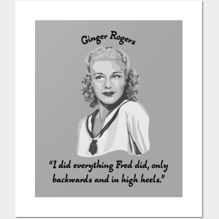 Ginger Rogers Portrait and Quote Posters and Art